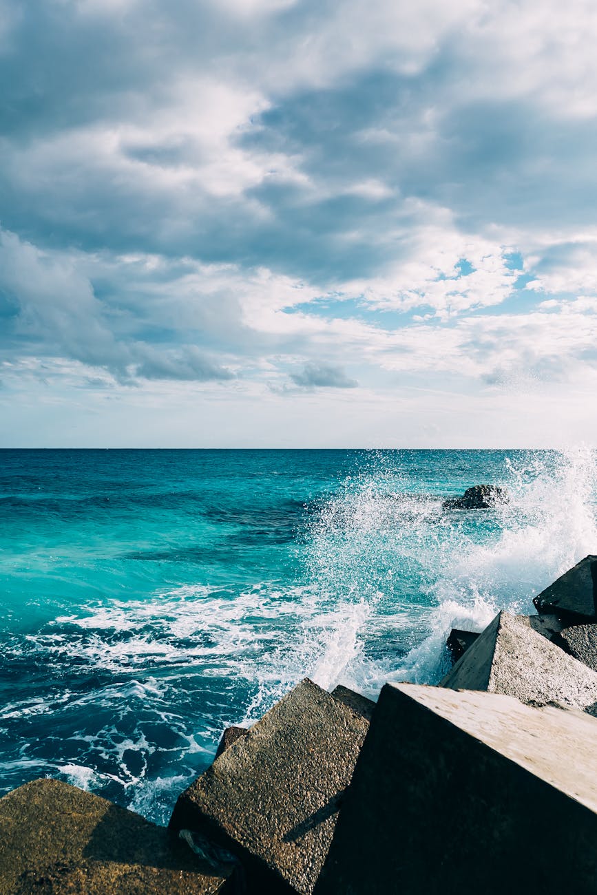 blue and white abstract painting